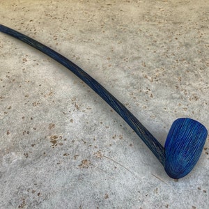 Handmade Long Stem Wizard Pipe: Aurora Purple & Teal Churchwarden