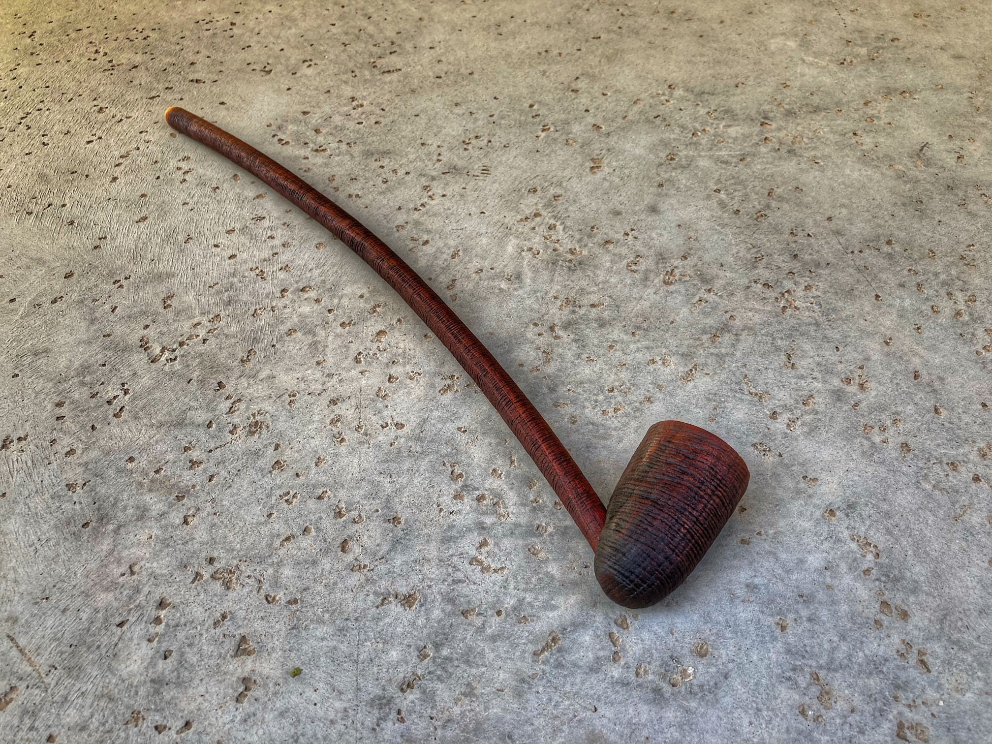 long stem tobacco pipe Extra 14" Churchwarden - With Indian Spirit Feathers & Beads - Hand Made Wood Smoking Bowl Moonshine MS12L Dark Smooth Long