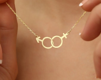 Custom Gender Symbol Necklace, Lesbian Necklace, Feminist Necklace, Venus Necklace, Lesbian Gift, Pride Necklace, Transgender Necklace