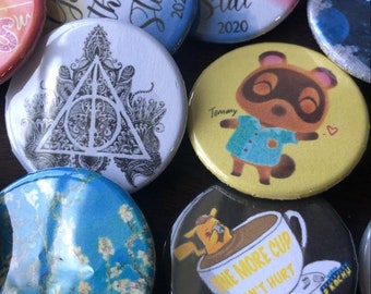 Custom Pin for Backpack, Bag, Clothes, Accessory, Photo Art Design