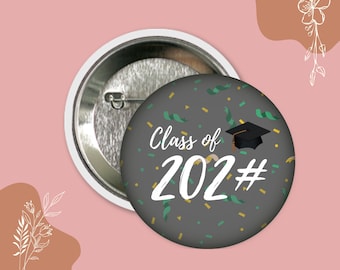 Regalo de graduación Clase de 2026 Botón personalizable Pin, Recuerdo de fiesta, Recuerdo
