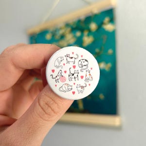 Cat Lover Fridge Magnet or Pin for Backpack, Bag, Clothes