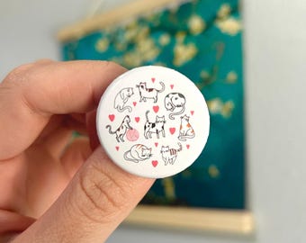 Imán o pin para nevera con diseño de gato para mochila, bolso o ropa