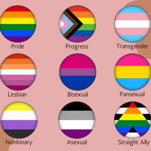 LGBTQ Pride Month Flag Pin Button (Choose Your Flag) Bisexual, Nonbinary, Lesbian, Asexual, Pansexual, Trans