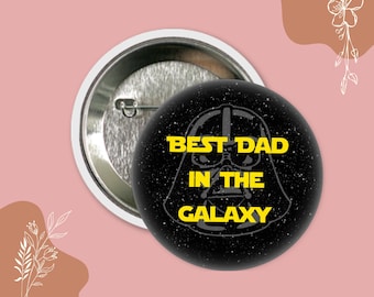 Botón redondo de Star Wars "El mejor papá de la galaxia" para el Día del Padre