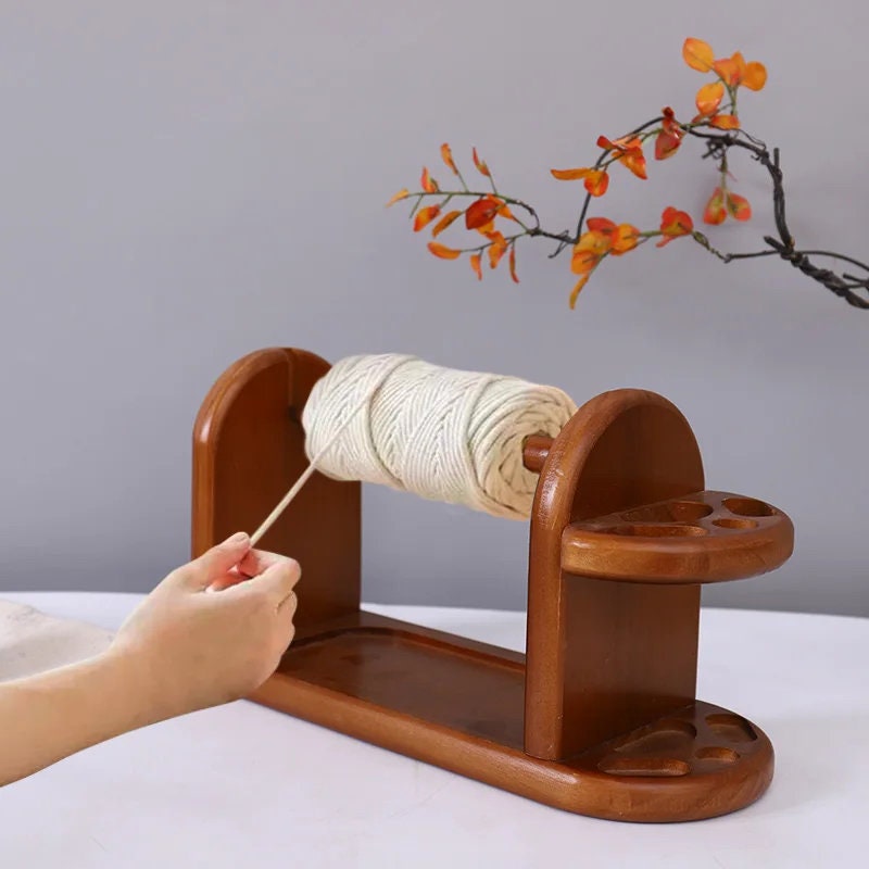 Happy reunion wooden yarn holder for crocheting, yarn holder dispenser for  crocheting, yarn ball hoder or