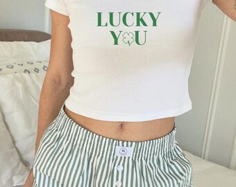 Lucky You Cropped Baby Tee