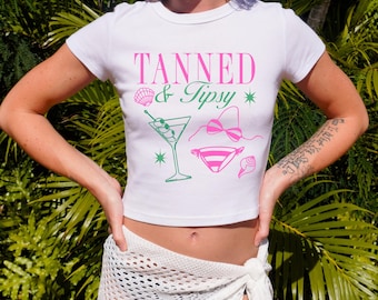 Tanned And Tipsy Baby Tee (cropped)