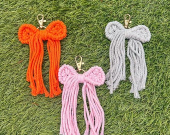Macrame Bow Keychain