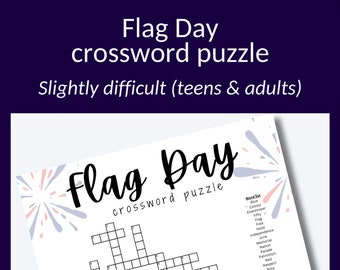 Flag Day Crossword Puzzle: American Trivia Game (Digital Download)