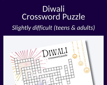 Diwali Crossword Puzzle: Trivia Game for Teens & Adults (Digital Download)