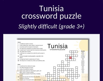 Tunisia Crossword Puzzle: Culture Trivia Game (PDF Download)