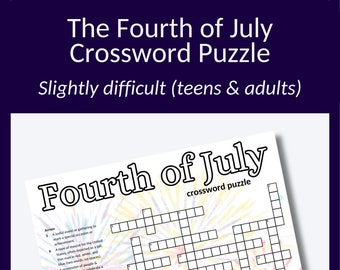Fourth of July Crossword Puzzle: Patriotic Party Game (Digital Download)