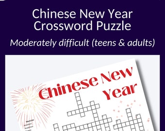 Chinese New Year Crossword Puzzle: Vocabulary Builder (Digital Download)