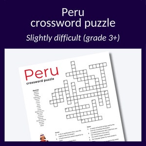 Learning About Peru Crossword This Peru Trivia Puzzle is a Great