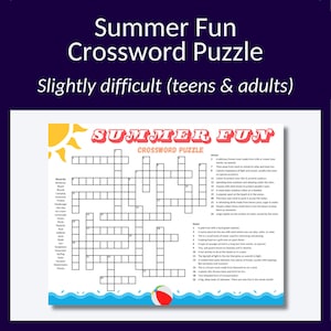 Summer Crossword Puzzle Perfect Cross Word Puzzle for End of year
