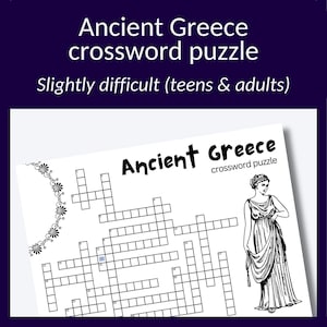 Ancient Greek History Trivia Crossword Puzzle for Teens and Adults Etsy
