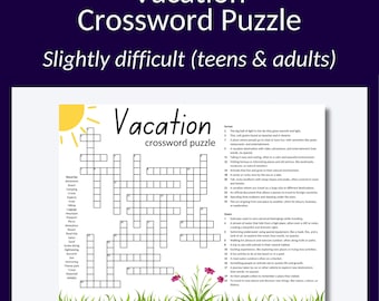 Crucigrama de vacaciones: Actividad de verano para adolescentes y adultos (Descargar PDF)