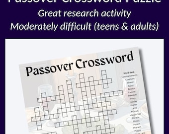 Crucigrama de Pésaj: Actividad para la festividad judía (Descarga digital)
