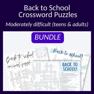 Back to school puzzle BUNDLE! Perfect for substitute teachers, each cross word puzzle has 25 clues for grade 4+
