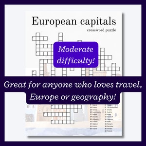 Crucigrama de capitales europeas para entusiastas de la geografía y amantes de los viajes