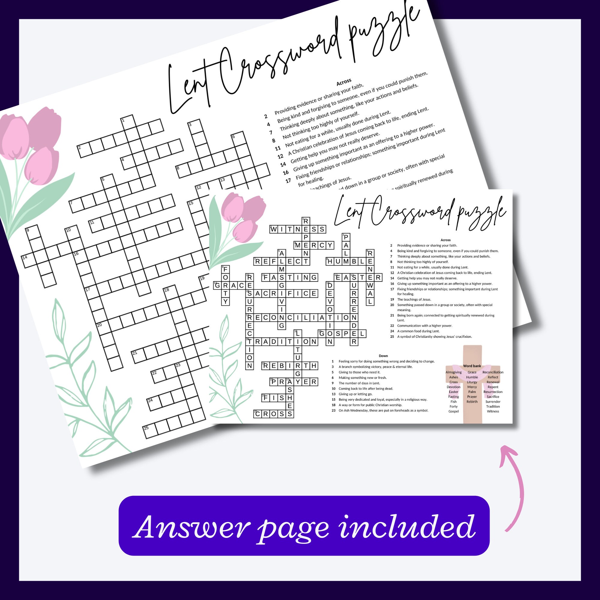 Lent Crossword Puzzle for Parties Learning Building Vocabulary Lent Crossword Puzzle for Parties Learning Building Vocabulary