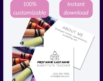 Personalized Educator Business Card Template for Canva - Ideal for Tutors and Teachers