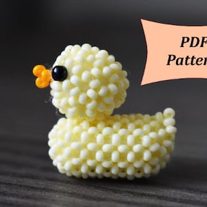 Beaded yellow duck pdf. Beaded animal pattern. How to make beaded toy 3d beading pattern 3d bead tutorial beaded animal tutorial beaded duck