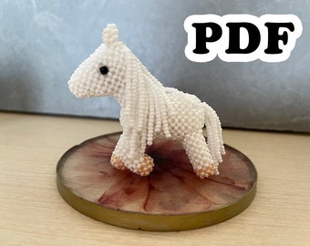 Beaded horse, 3d beaded pattern. Easy-to-follow 3d beading tutorial. Custom beaded horse.