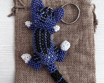 Cheshire Cat In Beads · A Beaded Animal · Pegboard and Beadwork on Cut Out  + Keep