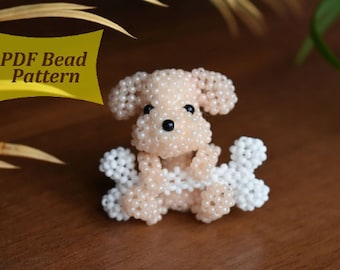 3D Tutorial beaded animals kit, Custom dog, Beaded animals pattern, Bead toy pattern, 3d beading pattern pdf, beaded keychains, bead book