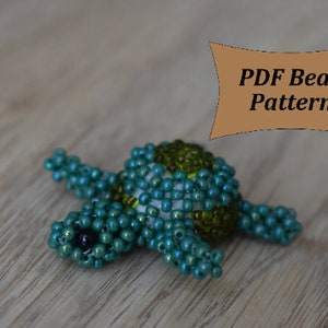 Beading pattern turtle. Easy beading tutorial. How to make beaded animal turtle. 3d beading tutorial easy-to-follow