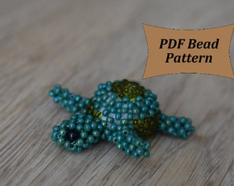 Beading pattern turtle. Easy beading tutorial. How to make beaded animal turtle. 3d beading tutorial easy-to-follow