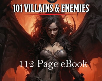 Livre électronique (PDF) D&D Fantasy Villains and Enemies (101) parfait pour D&D ou Pathfinder ! 112 belles pages | Donjons et dragons | RPG