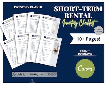 Short-Term Rental Inventory Checklist Template, Editable Airbnb Inventory Checklist Templates, Inventory Tracker, Airbnb Host Essentials