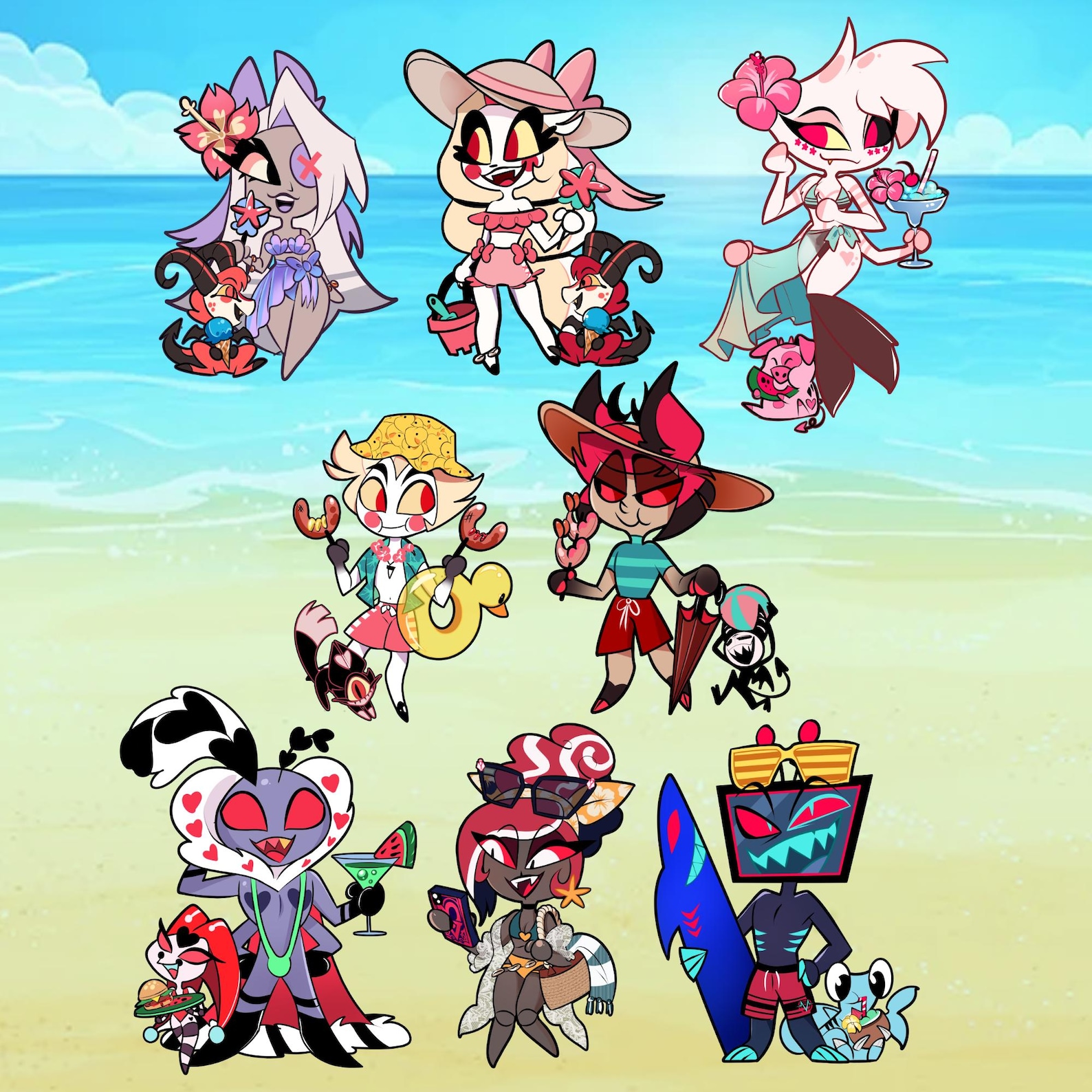 Hazbin Hotel Mini Summer Standee - Etsy