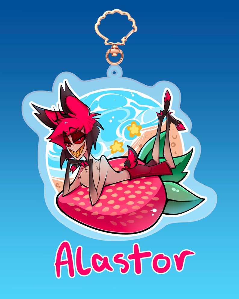 Hazbin Hotel Summer Keychain Vox Alastor and Lucifer - Etsy