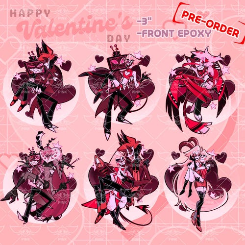 Hazbin Hotel Valentine's Ship Keychains (READ DESCRIPTION) - Etsy