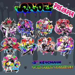 Hazbin Hotel PRIDE Foliendruck Schlüsselanhänger