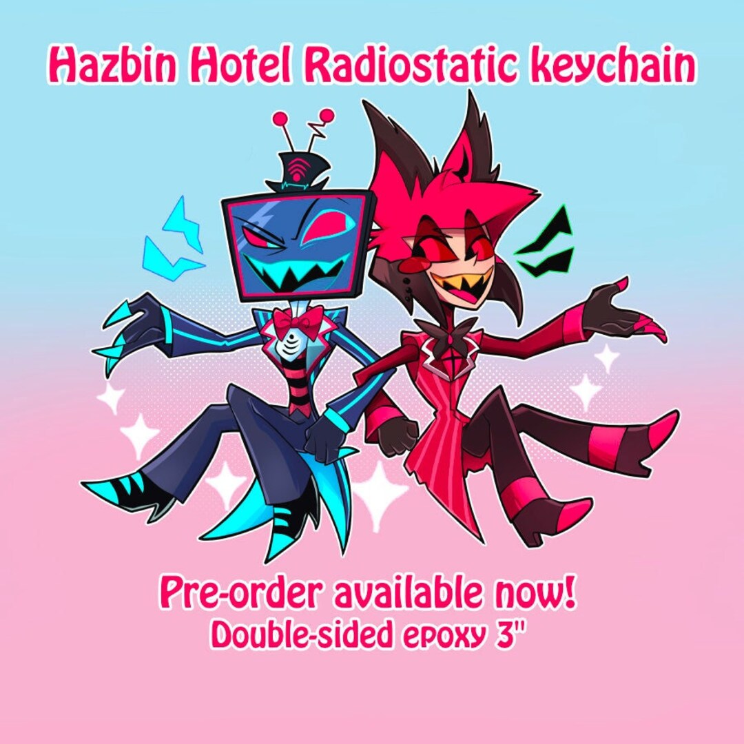 Hazbin Hotel Vox and Alastor Keychain Charm Pre-order - Etsy