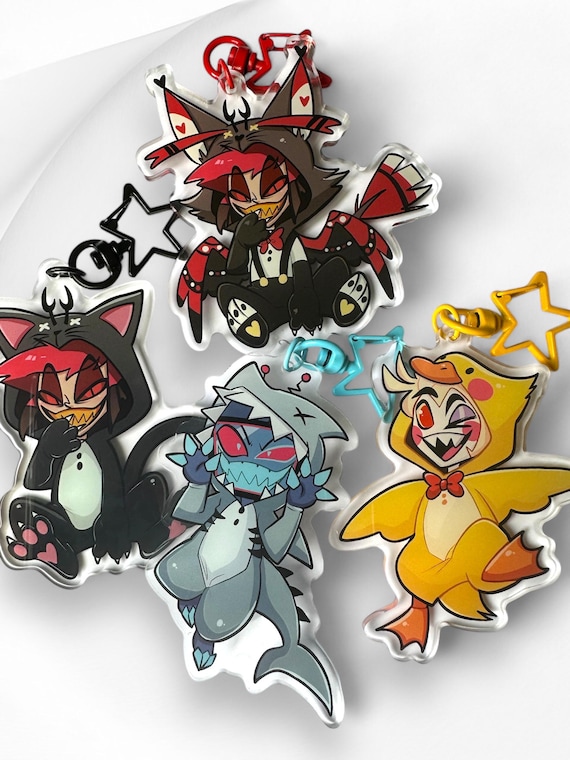 Hazbin Hotel Halloween Keychains Vox Alastor Lucifer (kigurumi
