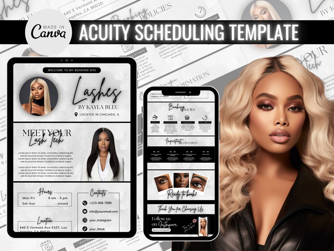 Acuity Scheduling Template Lash Tech , Lash Tech Website, Canva ...