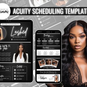 Acuity Scheduling Template Lash Tech , Lash Tech Acuity, Canva Template, DIY instant download,  Black and White Acuity Site