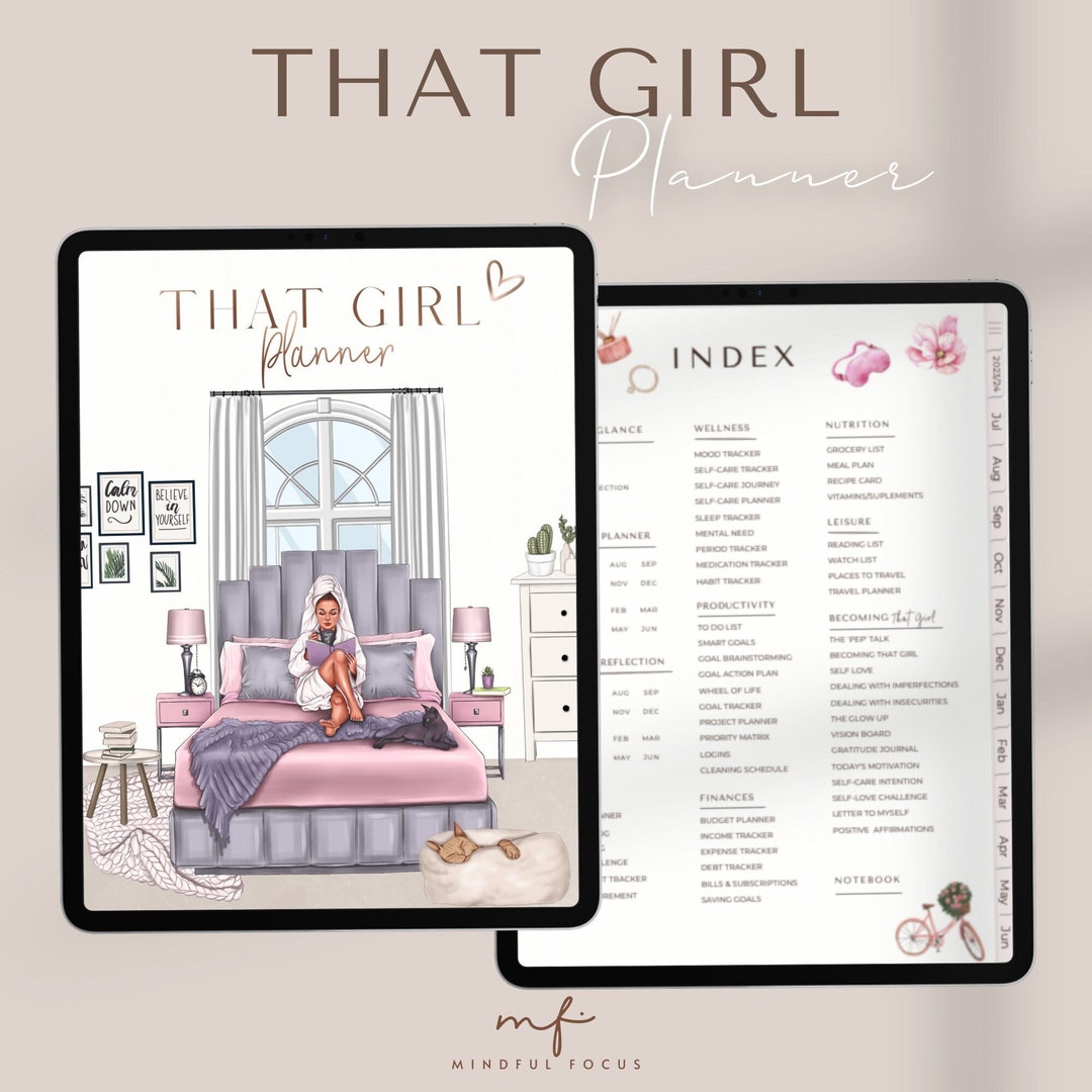 THAT GIRL Aesthetic Digital Planner 2023-2024 for Goodnotes - Etsy ...