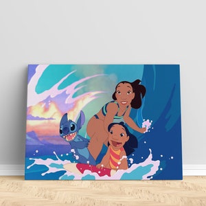 Coloriage Disney-stitch-surf (Coloriages Disney) - jeu pour fille