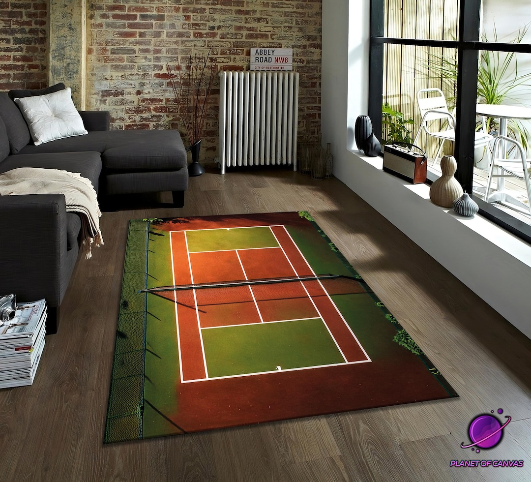 Tennis Court Rug, Realistic Sports Field Carpet for Athletes and Fans ...