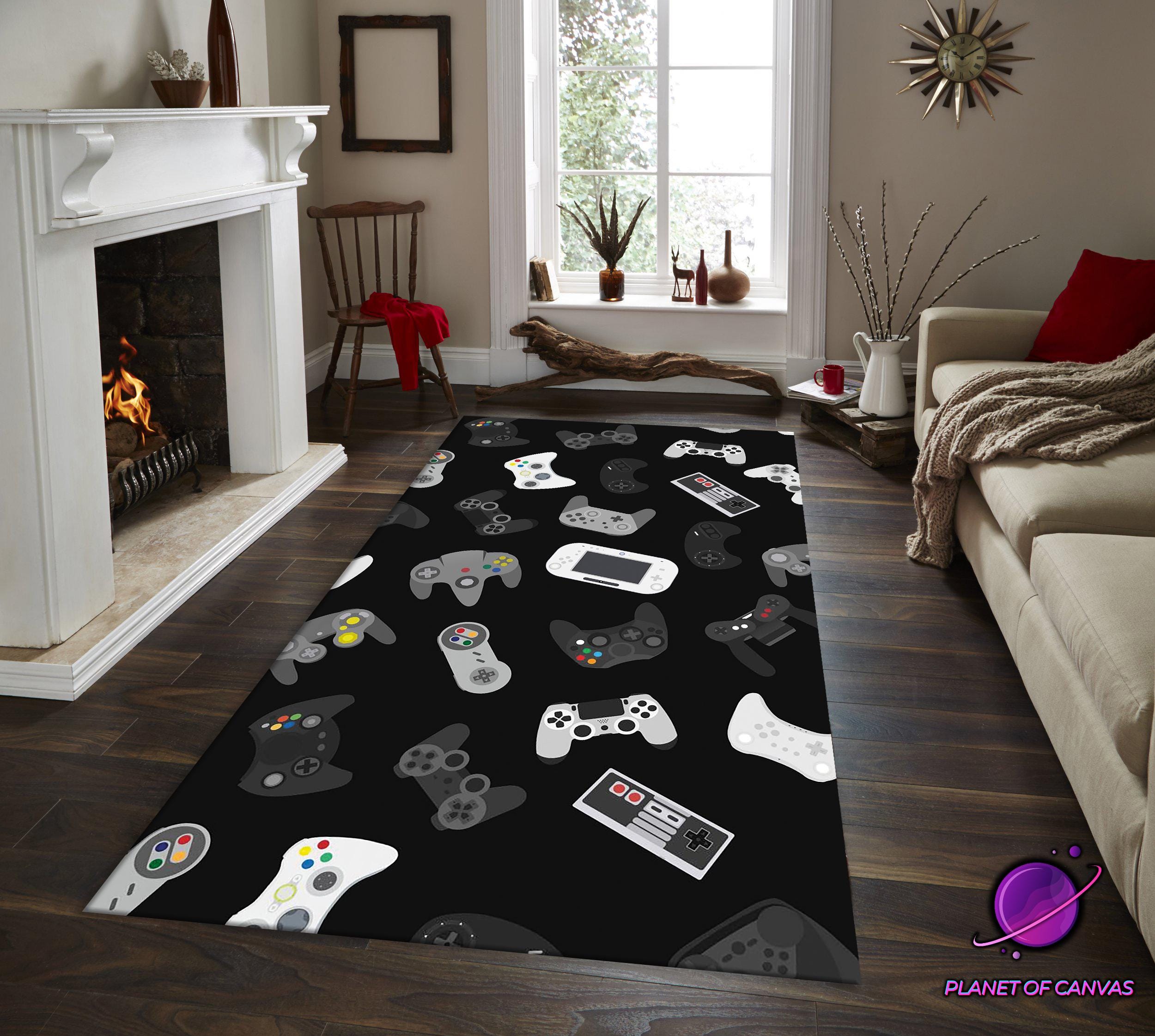 Retro Controller Rug Retro Gaming Controller Rug, Gamer Room Decor Carpet, Video Game Rug ...