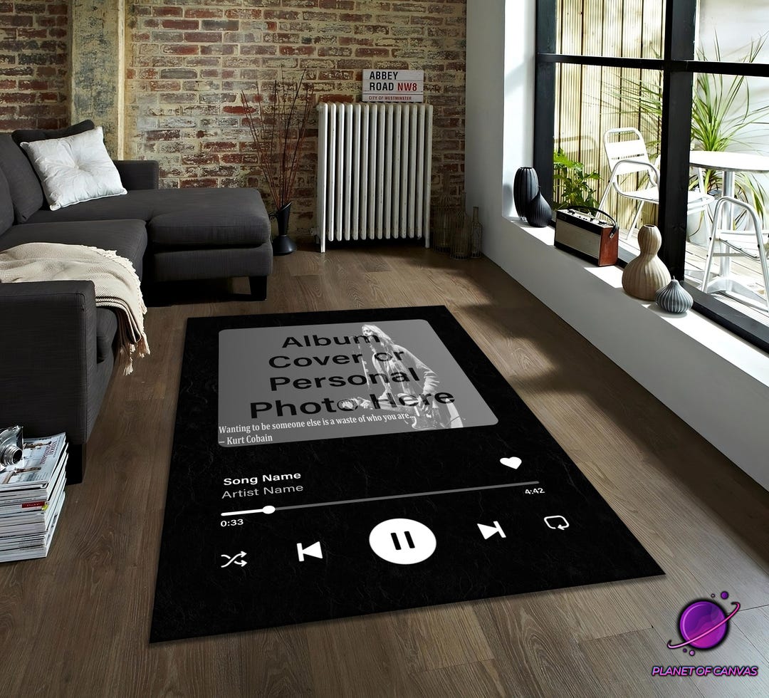 Personalized Album Cover Rug, Custom Photo Music Player Carpet ...