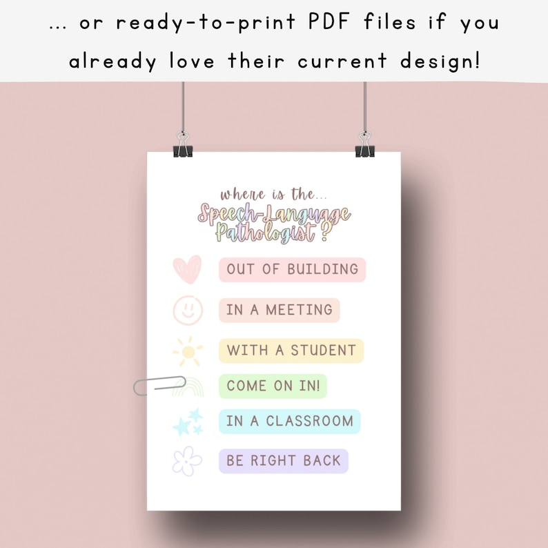 Speech-language Pathologist Office Door Sign | Editable Where is the ...