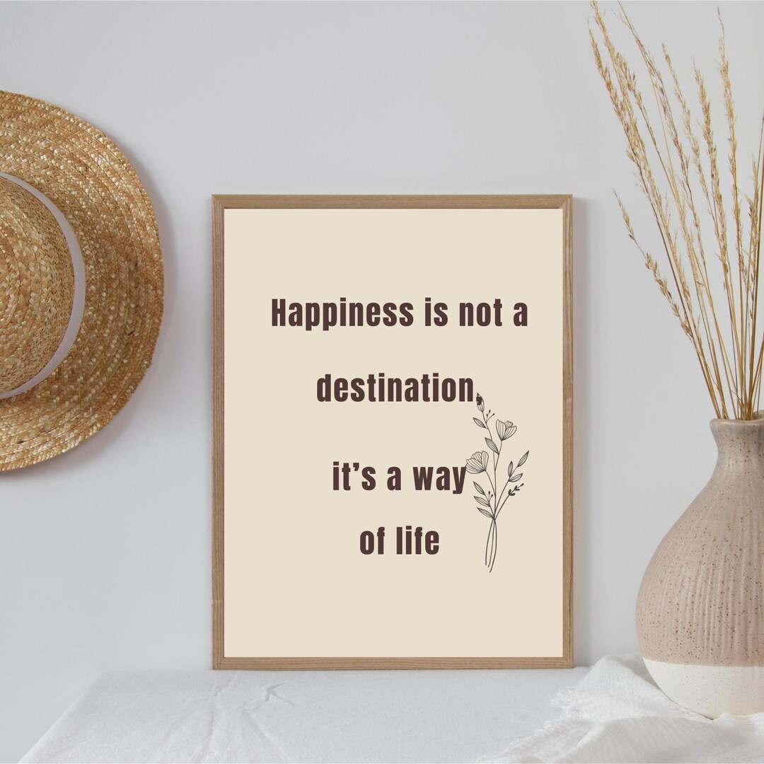 Happiness Quote, Inspirational Wall Art Print, Motivational Wall Art ...